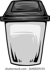 White Public Trash Bin Illustration