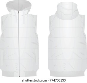 White puffer vest. vector illustration