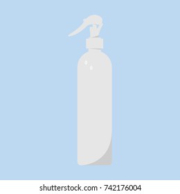 White pulverizer bottle isolated on white background.Cleaning tool.Flat design