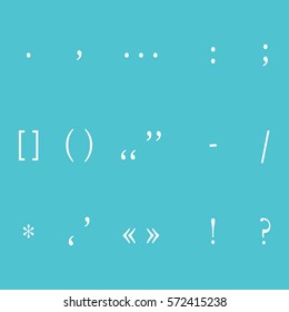 White punctuation marks. Vector picture