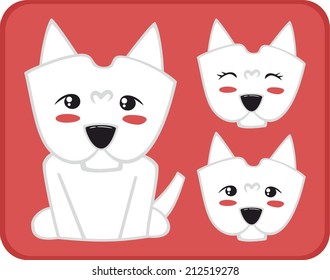 white puppy set