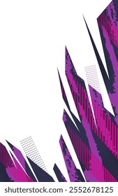 White and purple abstract background with grunge texture and modern design illustration template for sports uniform