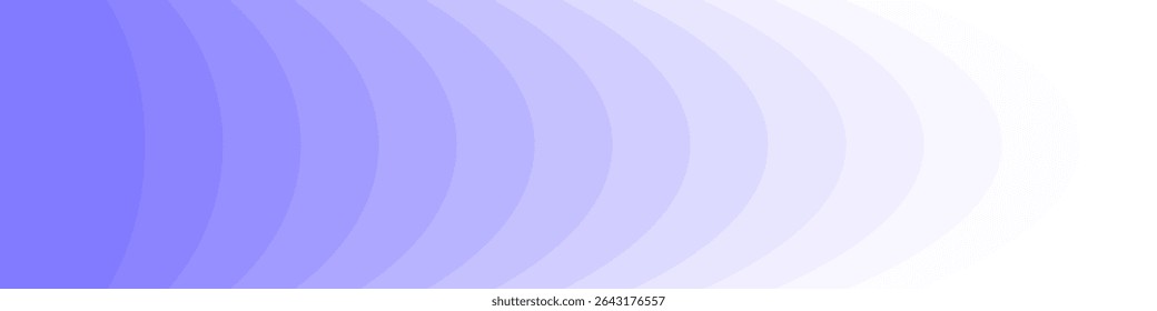 White and purple abstract banner with crossed ovals, fading gradient