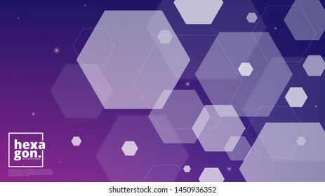 White Purple Background of hexagons. Banner for your design. Geometric style. Mosaic grid. Abstract hexagons background.