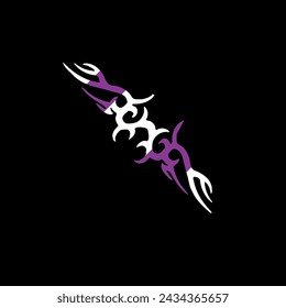 white and purple bow in front of the background