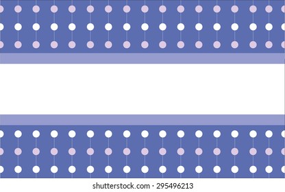 White and purple circles on blue background for text. Vector