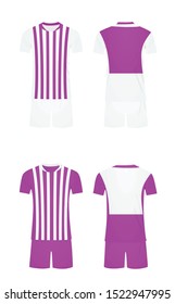White and purple soccer shirt and shorts. vector illustration
