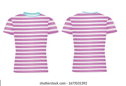 White and purple striped t shirt. vector