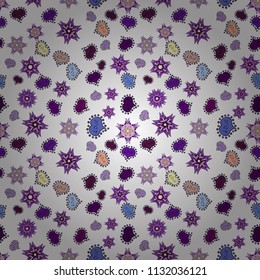 White, purple and violet. Vector fancy love shape seamless pattern background. Valentines Day.