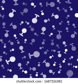 Weiße Push-Pin-Symbol einzeln auf blauem Hintergrund. Thumbstapel-Zeichen. Vektorillustration-Illustration