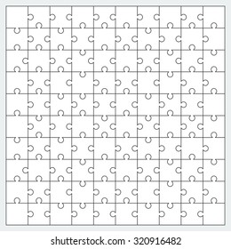 White puzzle board, vector illustration