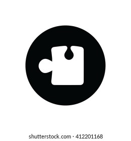 White puzzle icon vector illustration. 