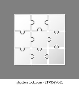 White Puzzle Pieces Vector Illustration Puzzle for Web Design