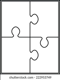 White puzzle, vector illustration
