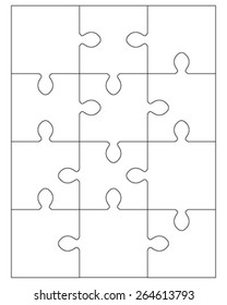 White puzzle, vector illustration