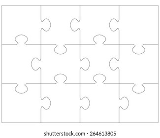 Puzzle Simple Piece Template Quality Vector Stock Vector (Royalty Free ...