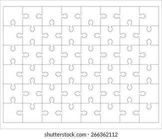 White puzzle, vector illustration