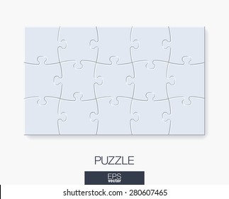 White puzzle vector illustration. 