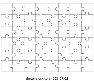 White Puzzle, Vector Illustration