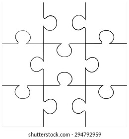 White puzzle, vector illustration 