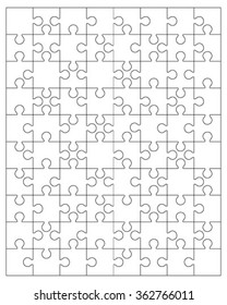 White puzzle, vector illustration