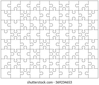 White puzzle, vector illustration