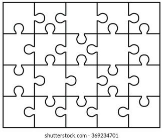White puzzle, vector illustration