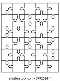 White puzzle, vector illustration