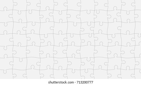 White Puzzles Pieces Arranged in a Rectangle