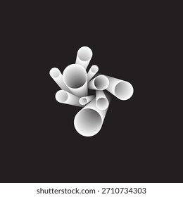 composição abstrata de tubo de pvc branco