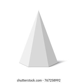 White pyramid. Box. Vector illustration.