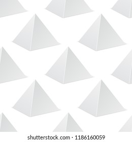 White pyramid mockup. 3d template. Seamless pattern. Vector illustration