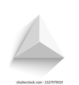 White pyramid with shadow. Vector illustration.