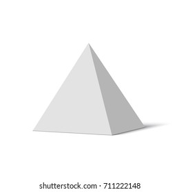 White pyramid with shadow. Vector illustration.