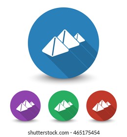 White Pyramids icon in different colors set