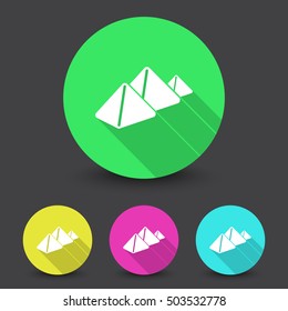 White Pyramids icon in different colors set