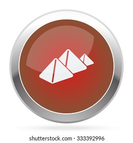 White Pyramids icon on red web app button