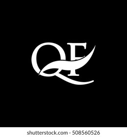 White QF Swoosh Logo Vector