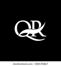 White QR Swoosh Logo Vector
