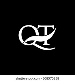 White QT Swoosh Logo Vector