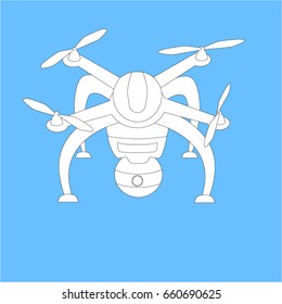 White quadcopter vector illustration