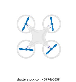 White quadrocopter view from above