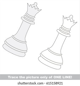 White Queen Chess. Dot to dot educational game for kids.