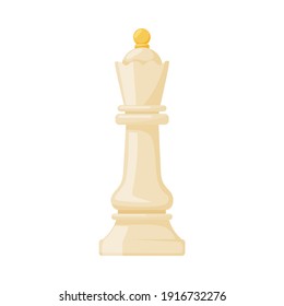 White Queen as Chess Piece or Chessman Vector Illustration