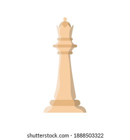 white queen chess piece flat style icon vector illustration design