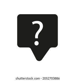 White question mark. Black message box. Ask help sign. Communication background. Vector illustration. Stock image. EPS 10.