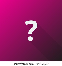 White Question Mark icon on pink background