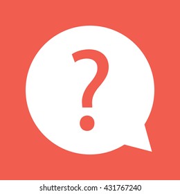 White question mark icon vector
