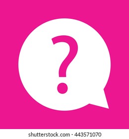 White question mark icon vector. Pink background
