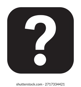 White question mark inside a black square with rounded corners